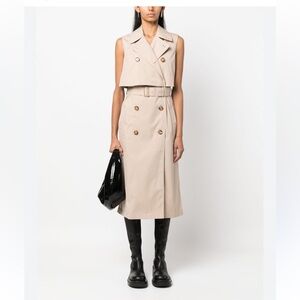 BURBERRY Mona Sleeveless Trench Coat Dress in Soft Fawn Size UK 8 / US 6 NEW